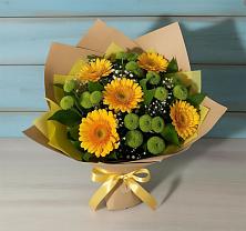 Букет цветов из:  Герберы и Хризантемы в Сулаке