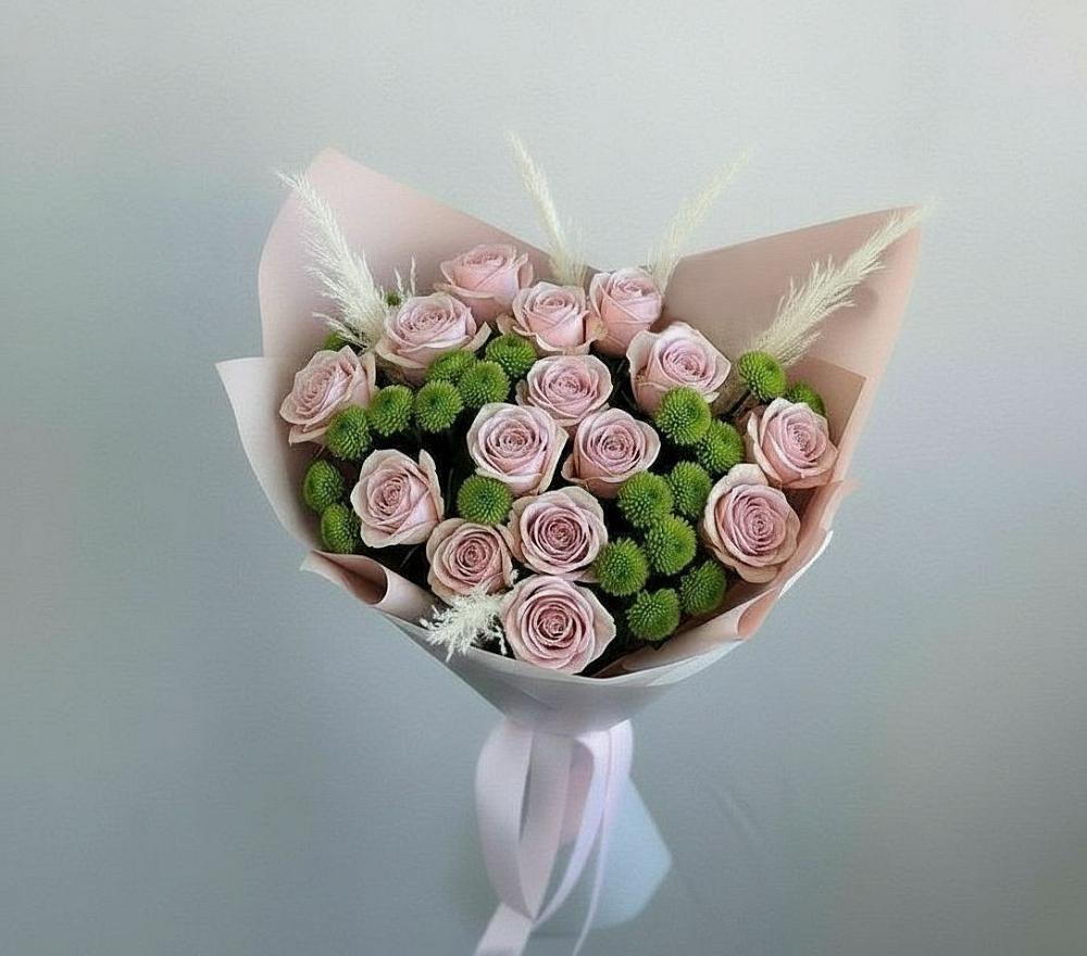 Букет цветов из: Розы и Хризантемы в Сулаке