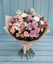 Букет цветов из:  Хризантемы, Розы и Альстромерии в Сулаке