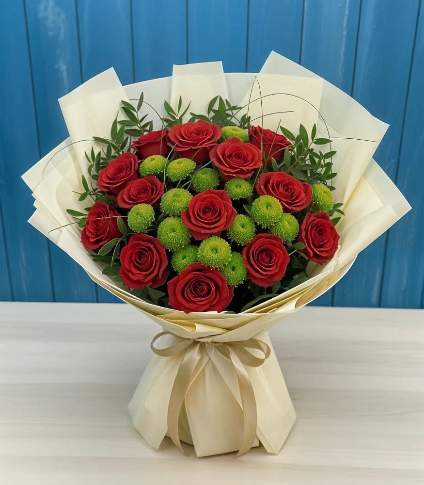 Букет цветов из: Розы и Хризантемы в Сулаке