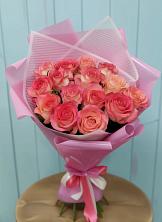 Букет 15 Розовых роз Равель в Сулаке